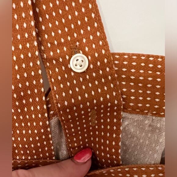 ANA Burnt Orange Cotton Polka Dot Tank Top Size Large - Picture 7 of 11